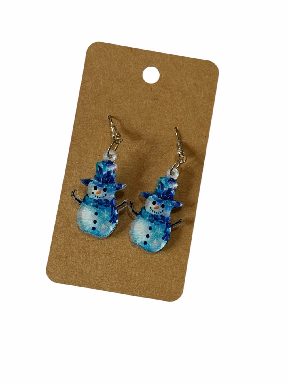 Blue Snowman Dangle Earrings - Women Jewelry